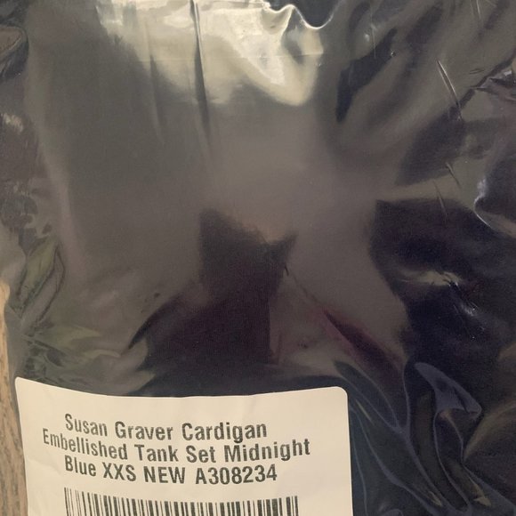 NWT SUSAN GRAVER CARDIGAN EMBELLISHED TANK SET XXS - Picture 10 of 10